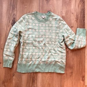 Gap pale green fairisle lambs wool sweater
